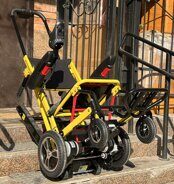 Электрическая инв. коляска + подъемник съемный, гусеничный. Для подъёма по лестницам. Гибрид. Общий вес 48 кг. ( 23кг+25кг). Model: YHR-LD04. Декларация EAC.