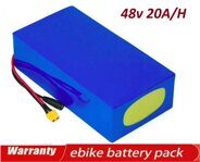 Аккумуляторы 48V 20 A/H + зарядное 48V, для электровелосипедов до 1000W